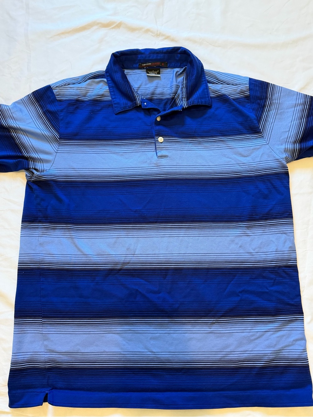 Men's Blue Striped Polo Shirt